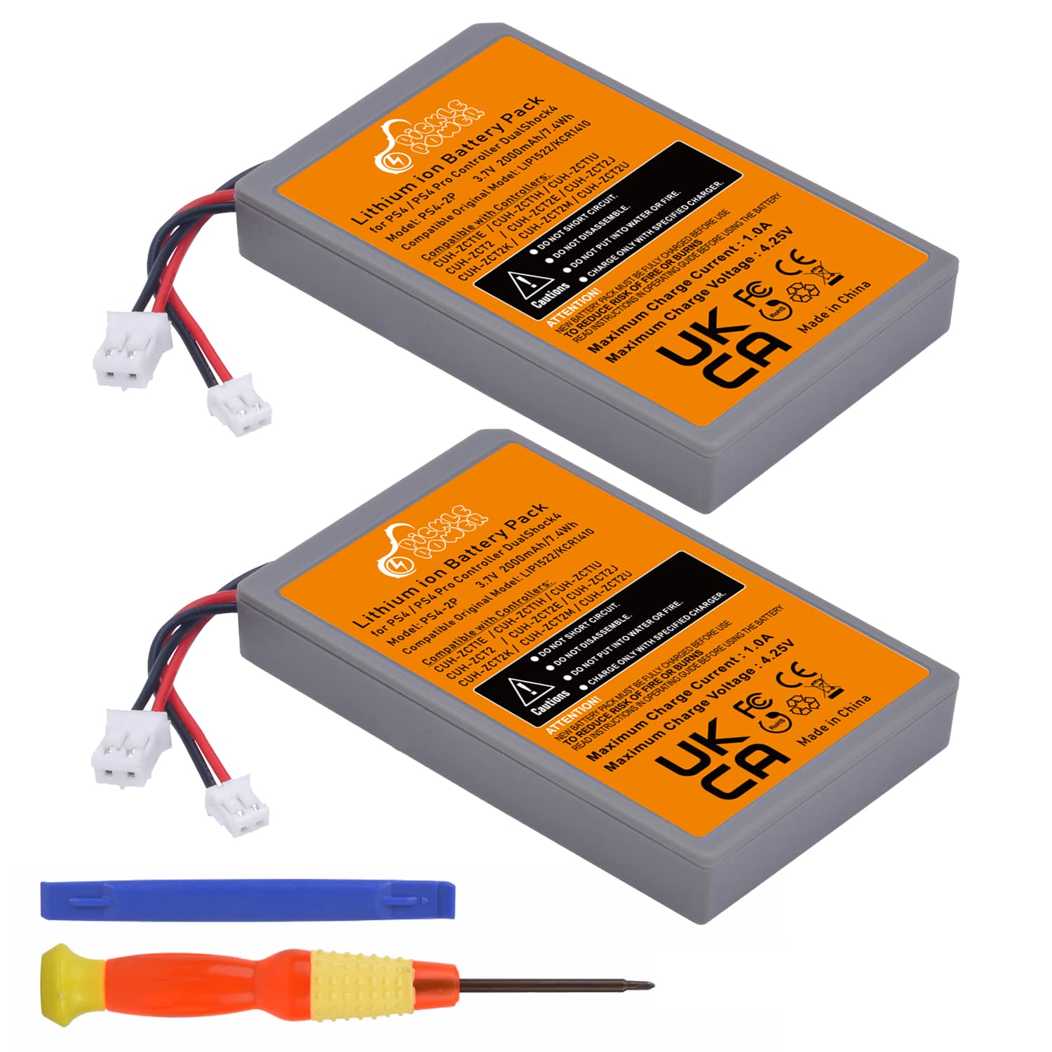 Pickle Power 2000mAh PS4 PS4Pro Controller Battery Replacement for